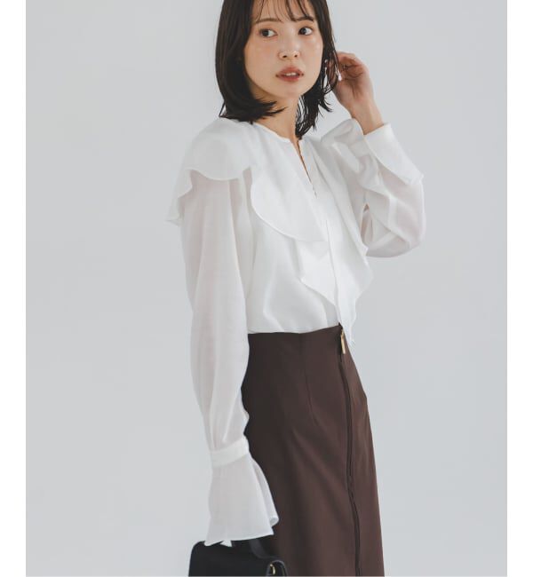 NOBLE「《追加》ブライトシアーフリルブラウス」|シャツ・ブラウス|