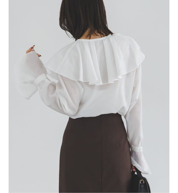 NOBLE「《追加》ブライトシアーフリルブラウス」|シャツ・ブラウス|
