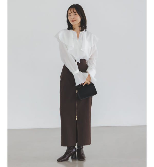 NOBLE「《追加》ブライトシアーフリルブラウス」|シャツ・ブラウス|