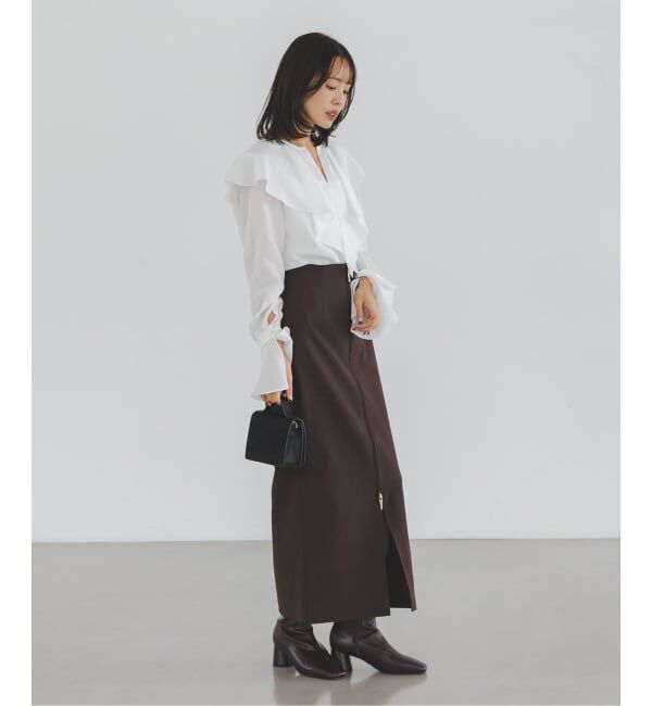 NOBLE「《追加》ブライトシアーフリルブラウス」|シャツ・ブラウス|