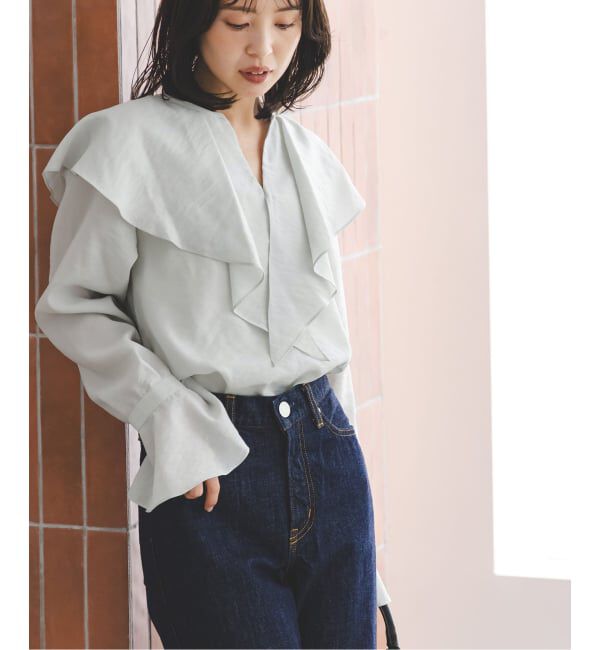 NOBLE「《追加》ブライトシアーフリルブラウス」|シャツ・ブラウス|