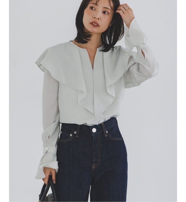 NOBLE「《追加》ブライトシアーフリルブラウス」|シャツ・ブラウス|