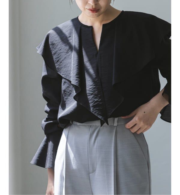 NOBLE「《追加》ブライトシアーフリルブラウス」|シャツ・ブラウス|