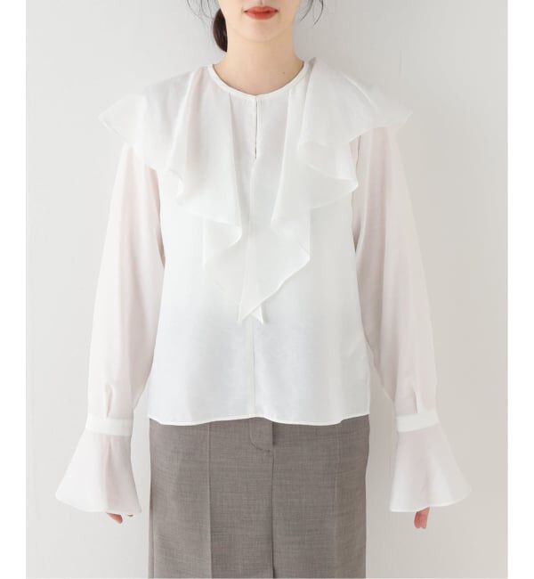 NOBLE「《追加》ブライトシアーフリルブラウス」|シャツ・ブラウス|