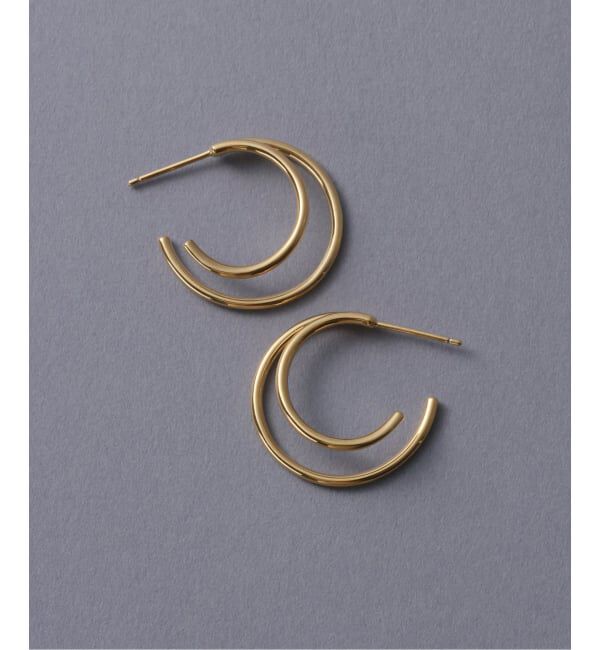 Spick and Span「《WEB限定予約》【SAMH by LILAS】ダブルフープピアスK18GP（両耳）」|ピアス|