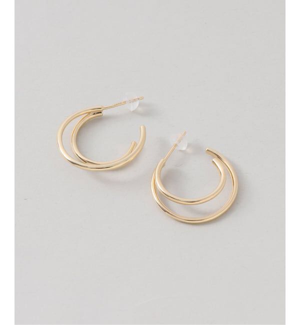 Spick and Span「《WEB限定予約》【SAMH by LILAS】ダブルフープピアスK18GP（両耳）」|ピアス|