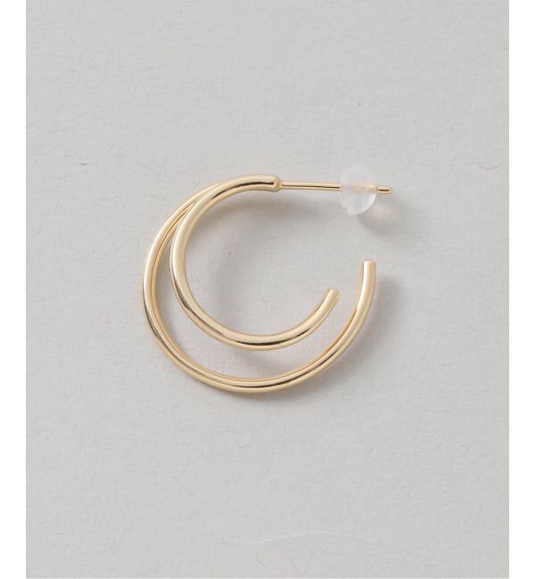 Spick and Span「《WEB限定予約》【SAMH by LILAS】ダブルフープピアスK18GP（両耳）」|ピアス|