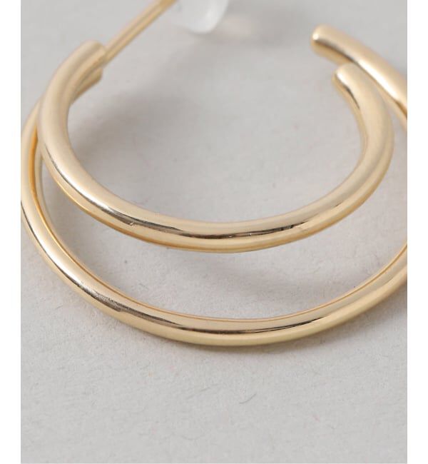 Spick and Span「《WEB限定予約》【SAMH by LILAS】ダブルフープピアスK18GP（両耳）」|ピアス|