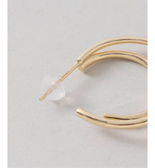 Spick and Span「《WEB限定予約》【SAMH by LILAS】ダブルフープピアスK18GP（両耳）」|ピアス|