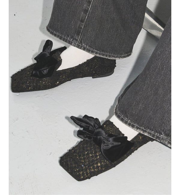 GRISE「GRISEワイドスクエアビッグリボンローファー」|ローファー|