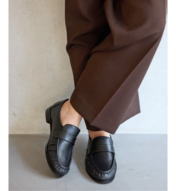  「レザーギャザーローファー」|ローファー|