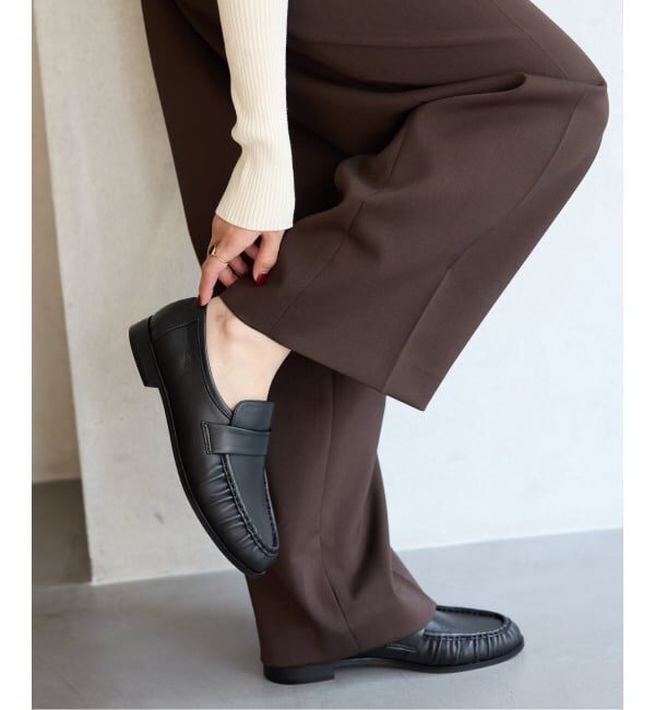  「レザーギャザーローファー」|ローファー|