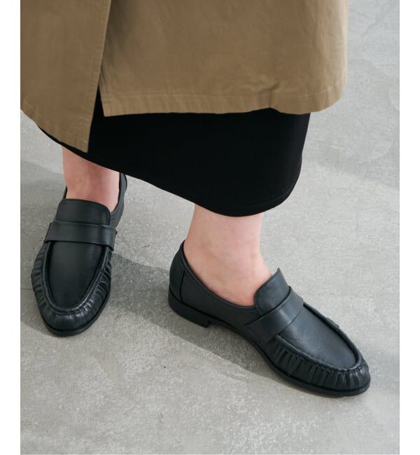  「レザーギャザーローファー」|ローファー|