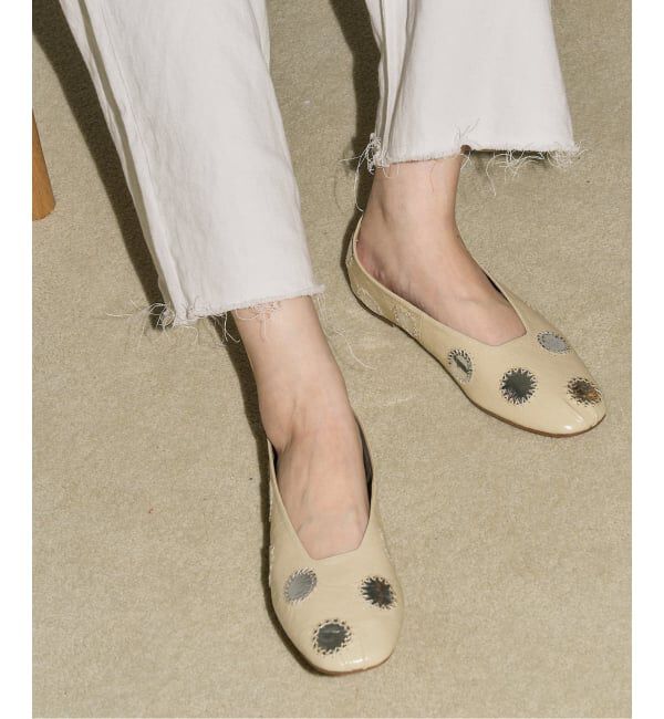 GRISE「GRISEレザーミラーワークフラット」|その他|ベージュ