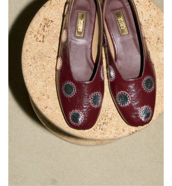 GRISE「GRISEレザーミラーワークフラット」|その他|ボルドー