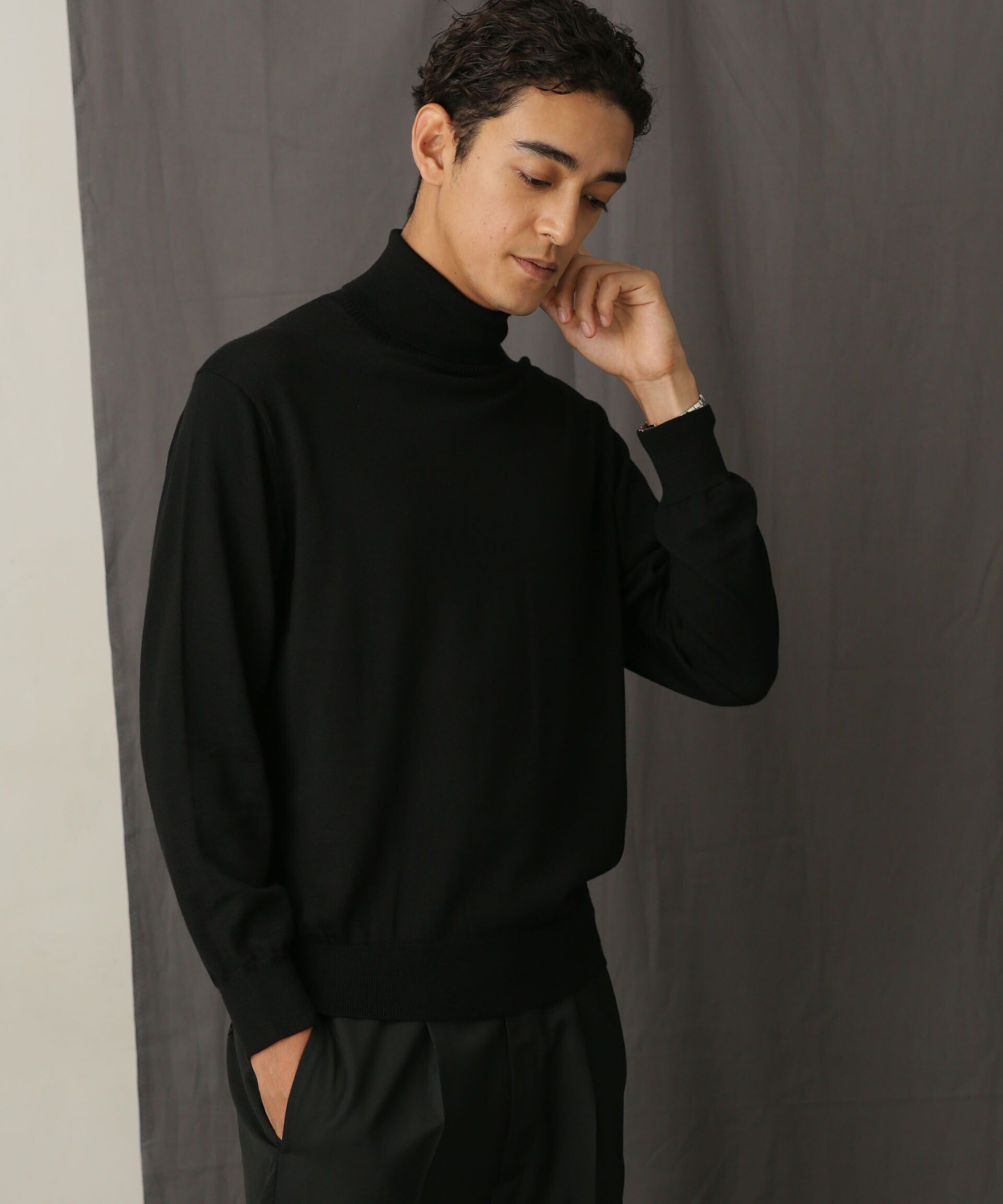 nano･universe「「毛玉レスニット」 ファインゲージタートルネック」|ニット・セーター|