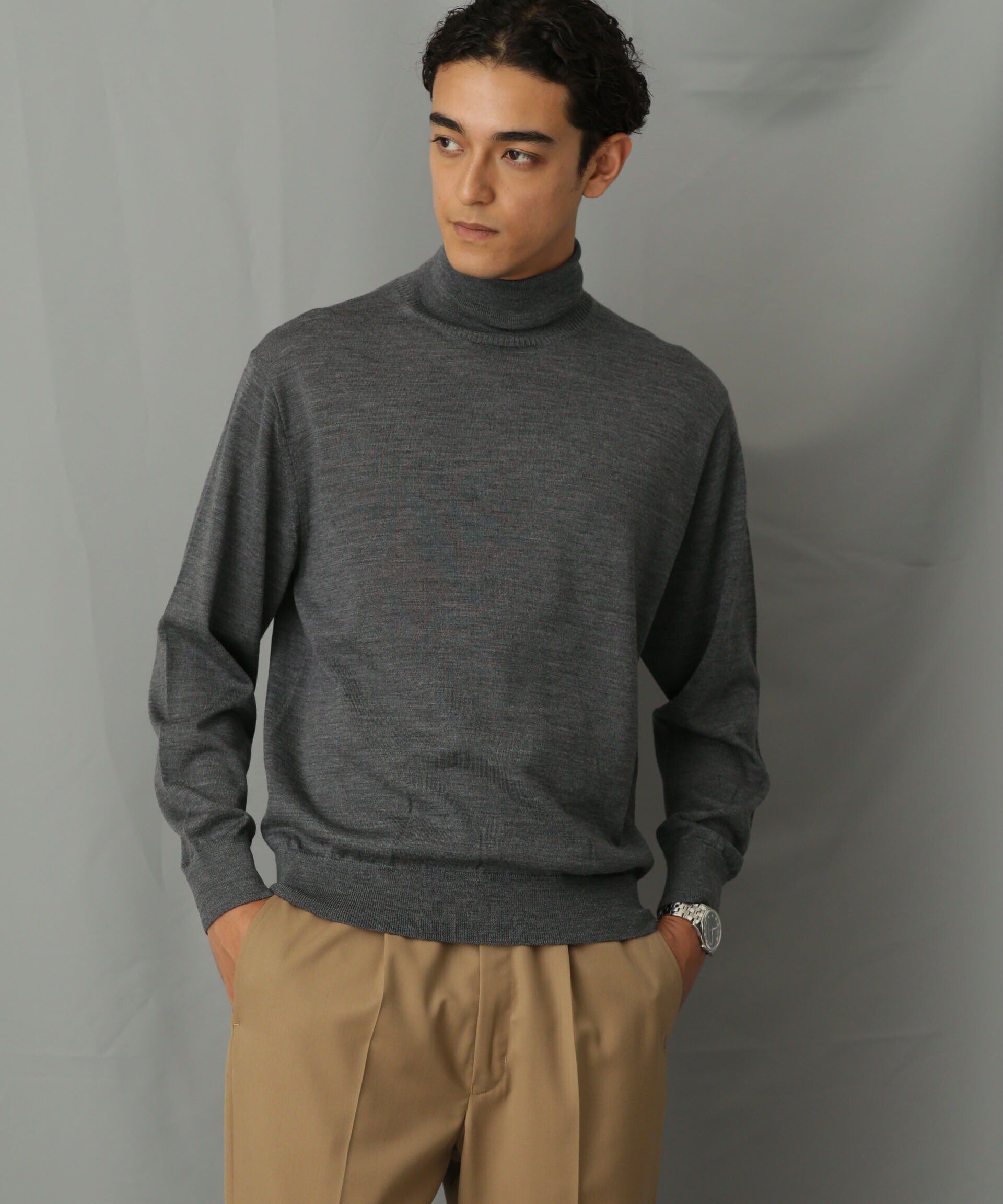 nano･universe「「毛玉レスニット」 ファインゲージタートルネック」|ニット・セーター|