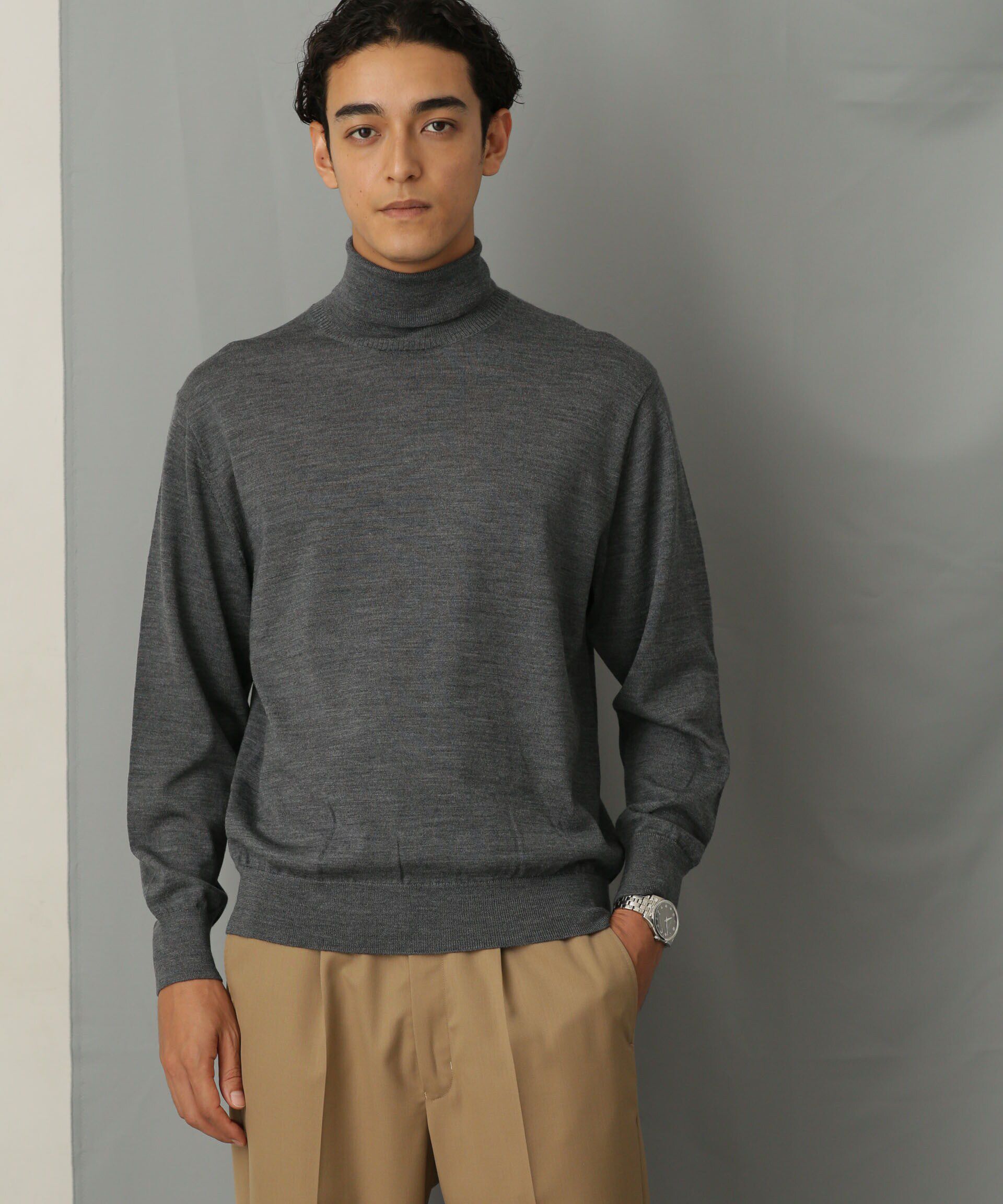 nano･universe「「毛玉レスニット」 ファインゲージタートルネック」|ニット・セーター|