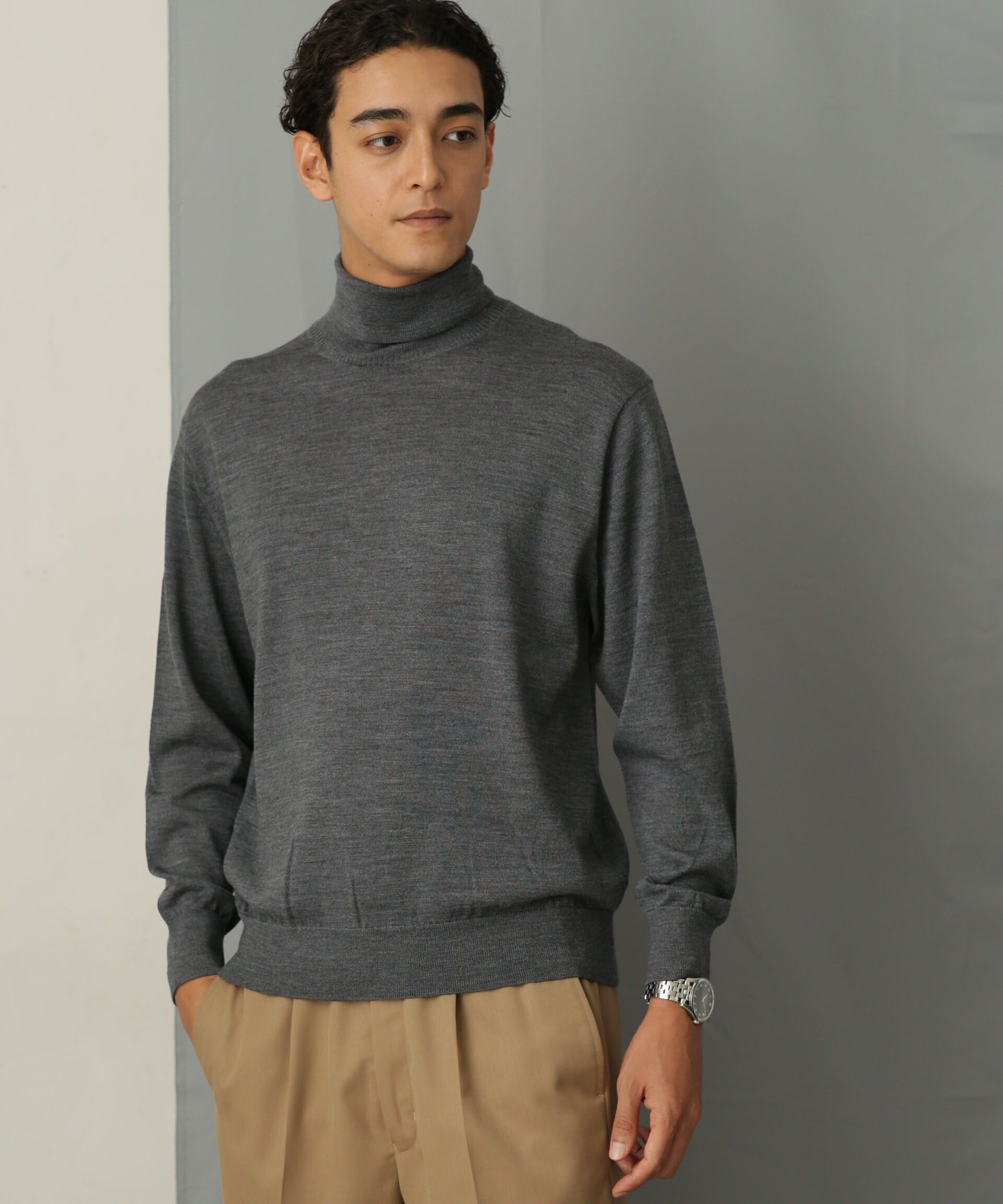 nano･universe「「毛玉レスニット」 ファインゲージタートルネック」|ニット・セーター|