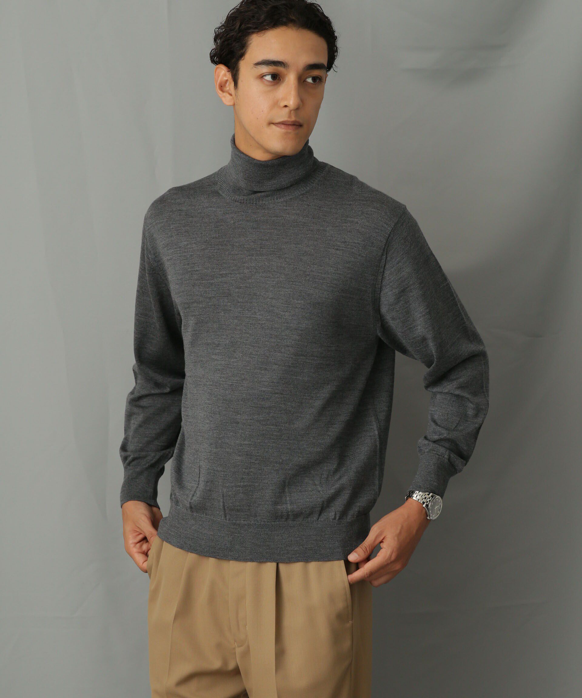 nano･universe「「毛玉レスニット」 ファインゲージタートルネック」|ニット・セーター|