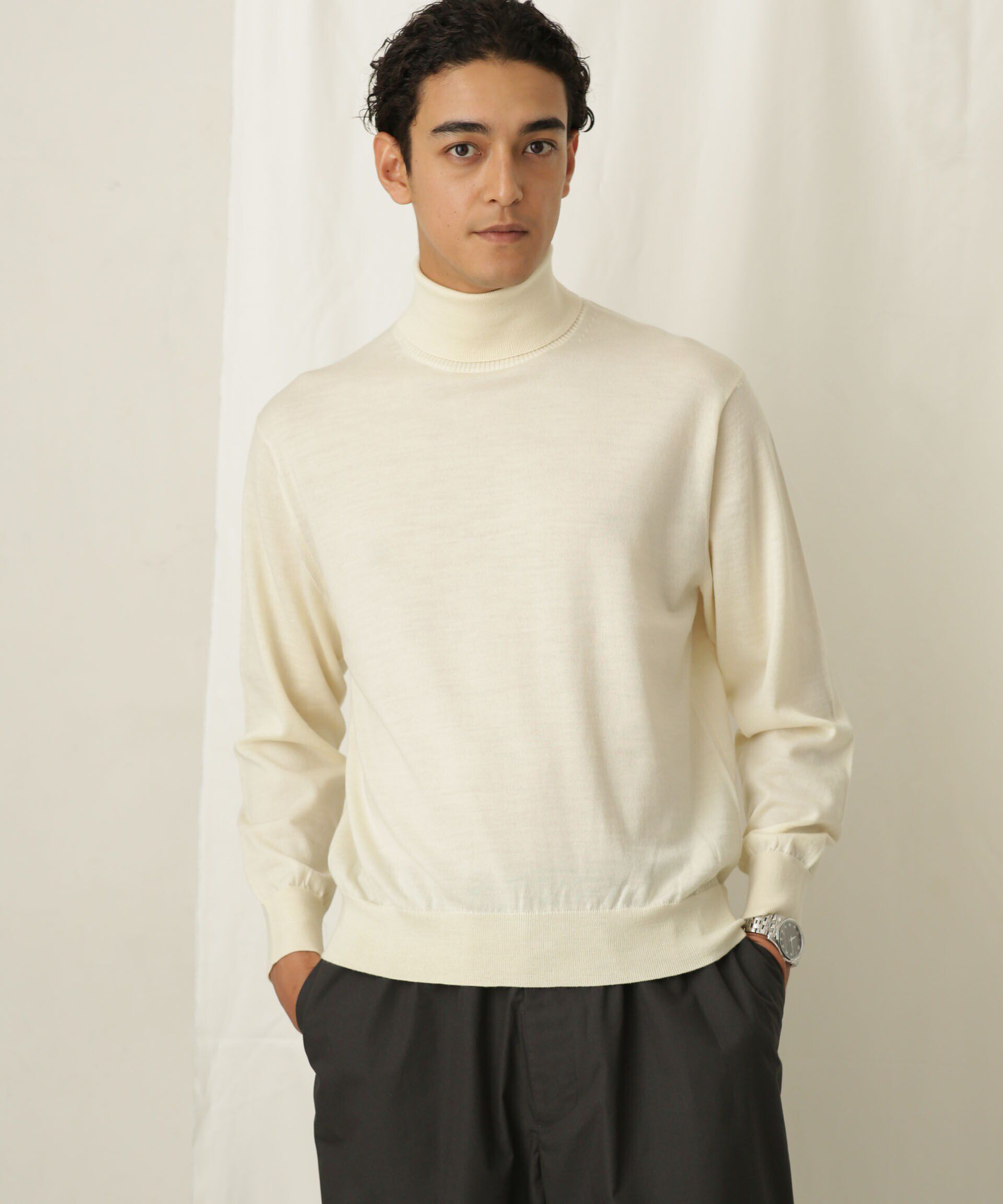 nano･universe「「毛玉レスニット」 ファインゲージタートルネック」|ニット・セーター|