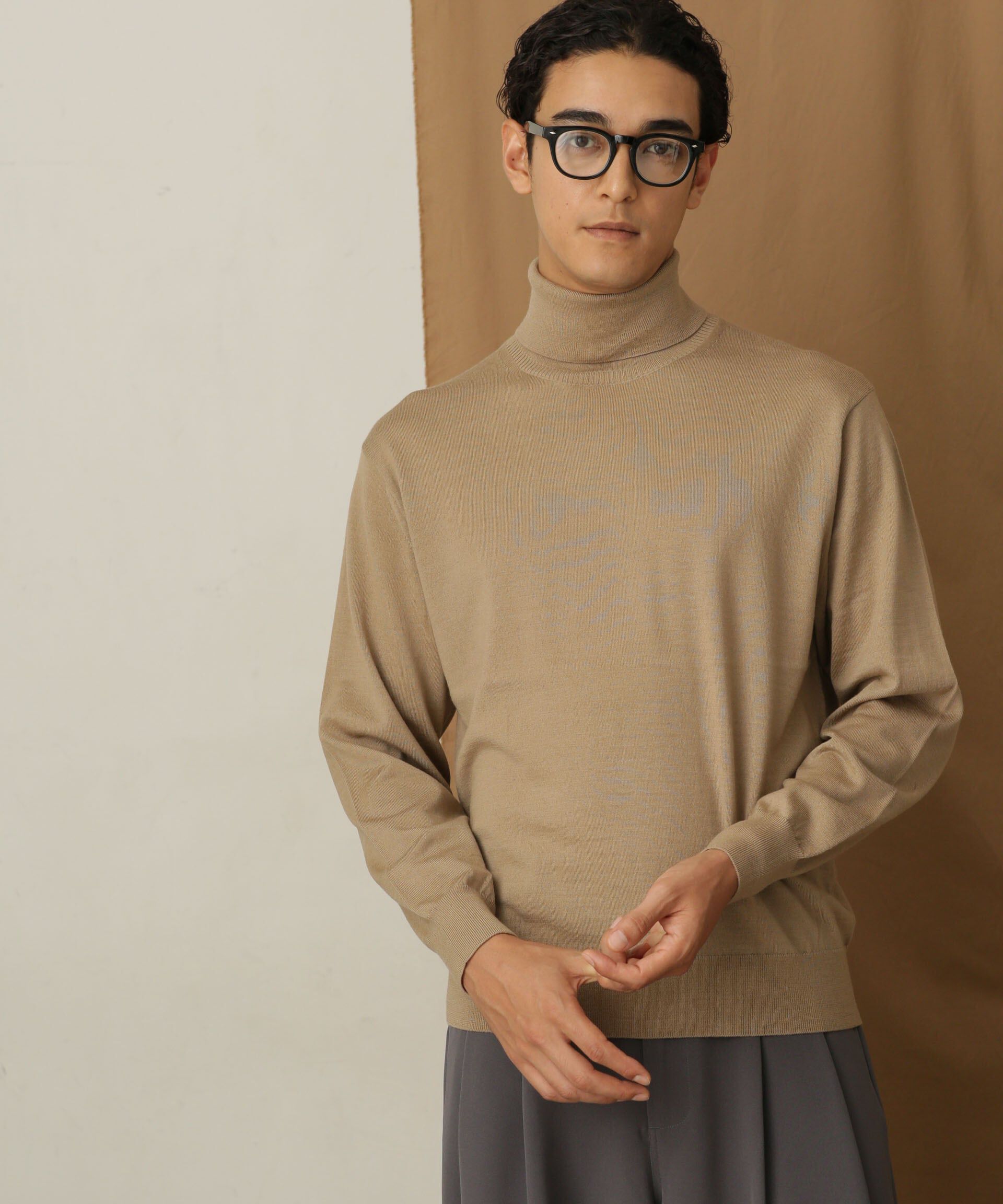 nano･universe「「毛玉レスニット」 ファインゲージタートルネック」|ニット・セーター|