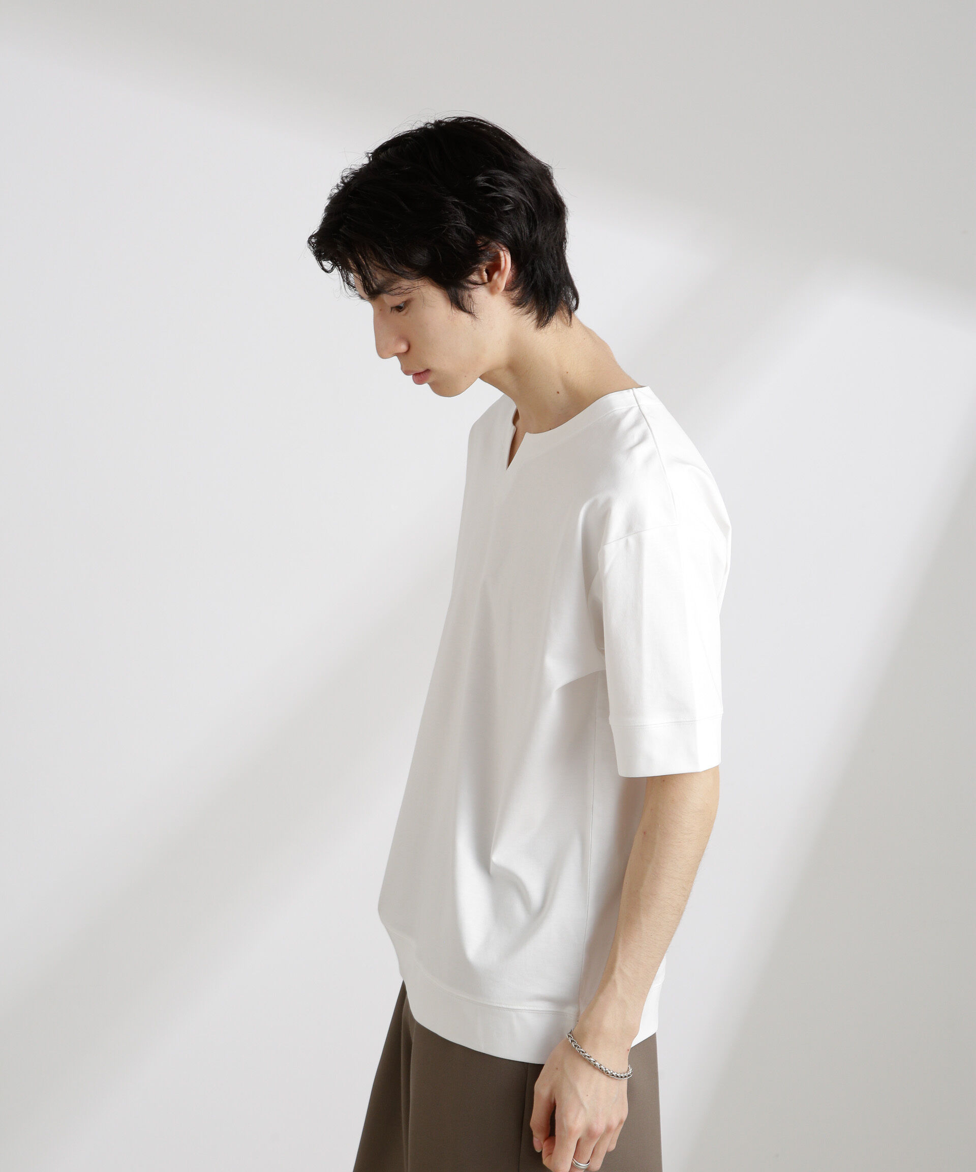 nano･universe「50/－シルケットスムースキーネックTシャツ」|Tシャツ・カットソー|