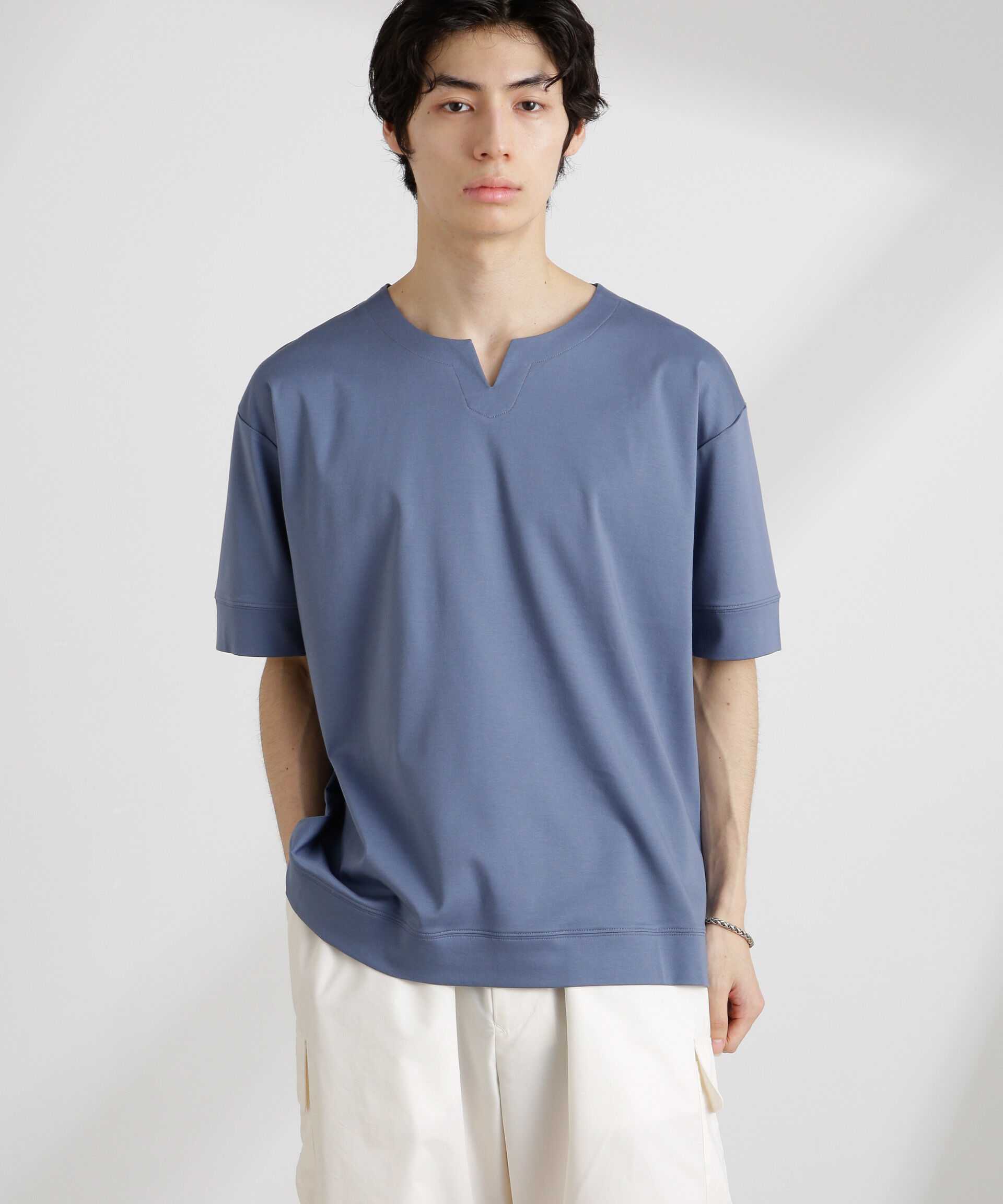 nano･universe「50/－シルケットスムースキーネックTシャツ」|Tシャツ・カットソー|