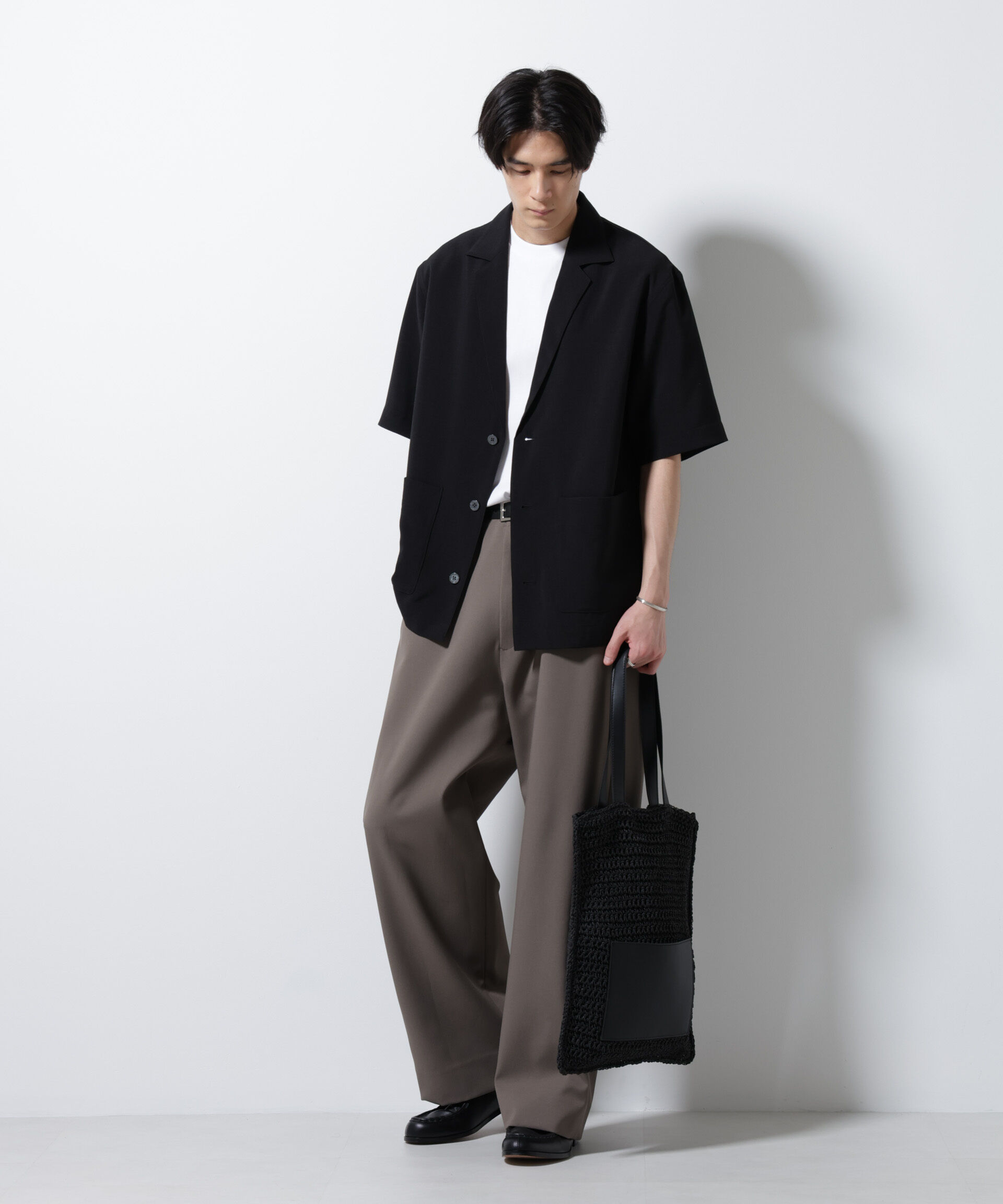 nano･universe「メランジドライシャツジャケット 半袖（セットアップ可）」|シャツ・ブラウス|