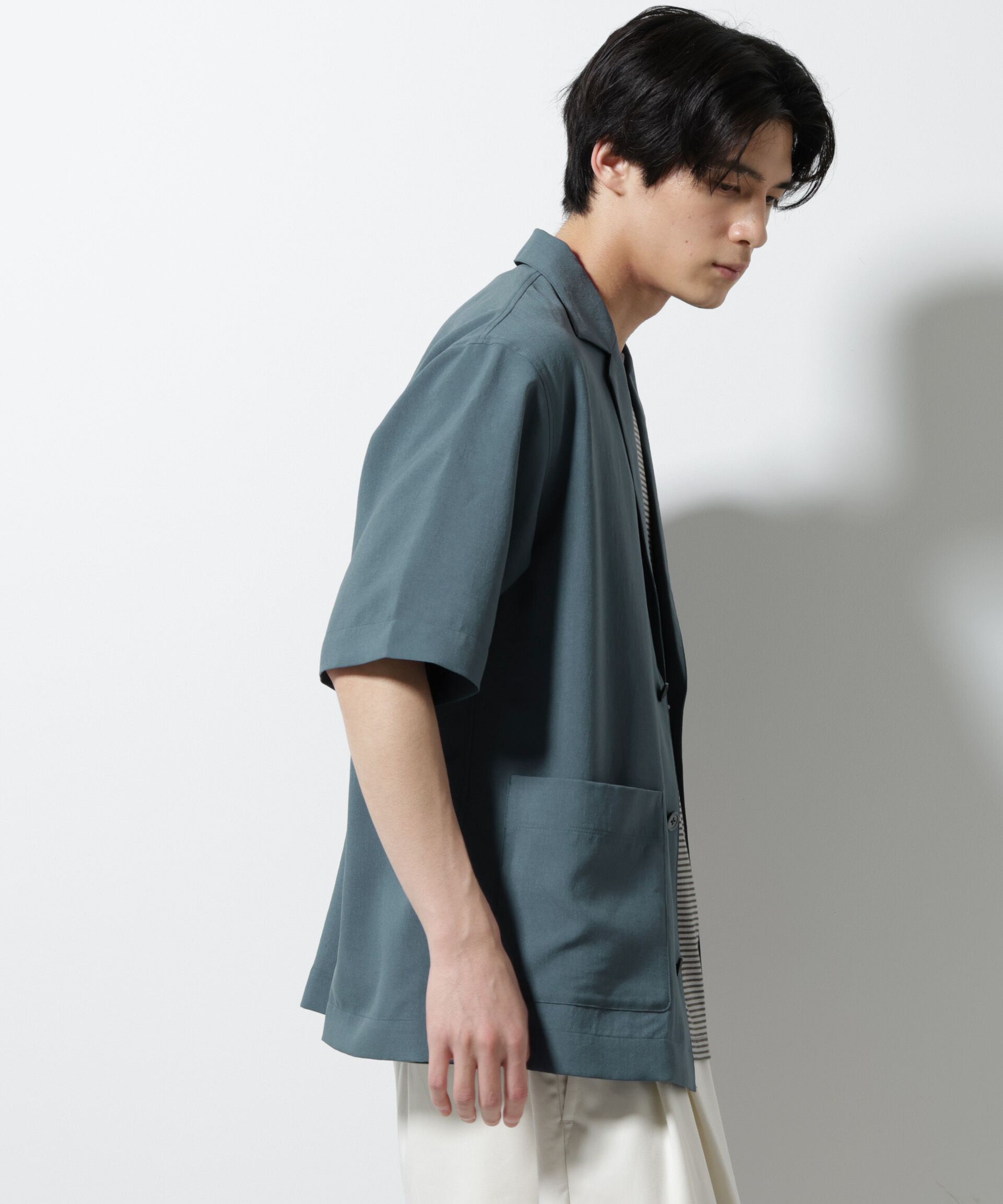nano･universe「メランジドライシャツジャケット 半袖（セットアップ可）」|シャツ・ブラウス|