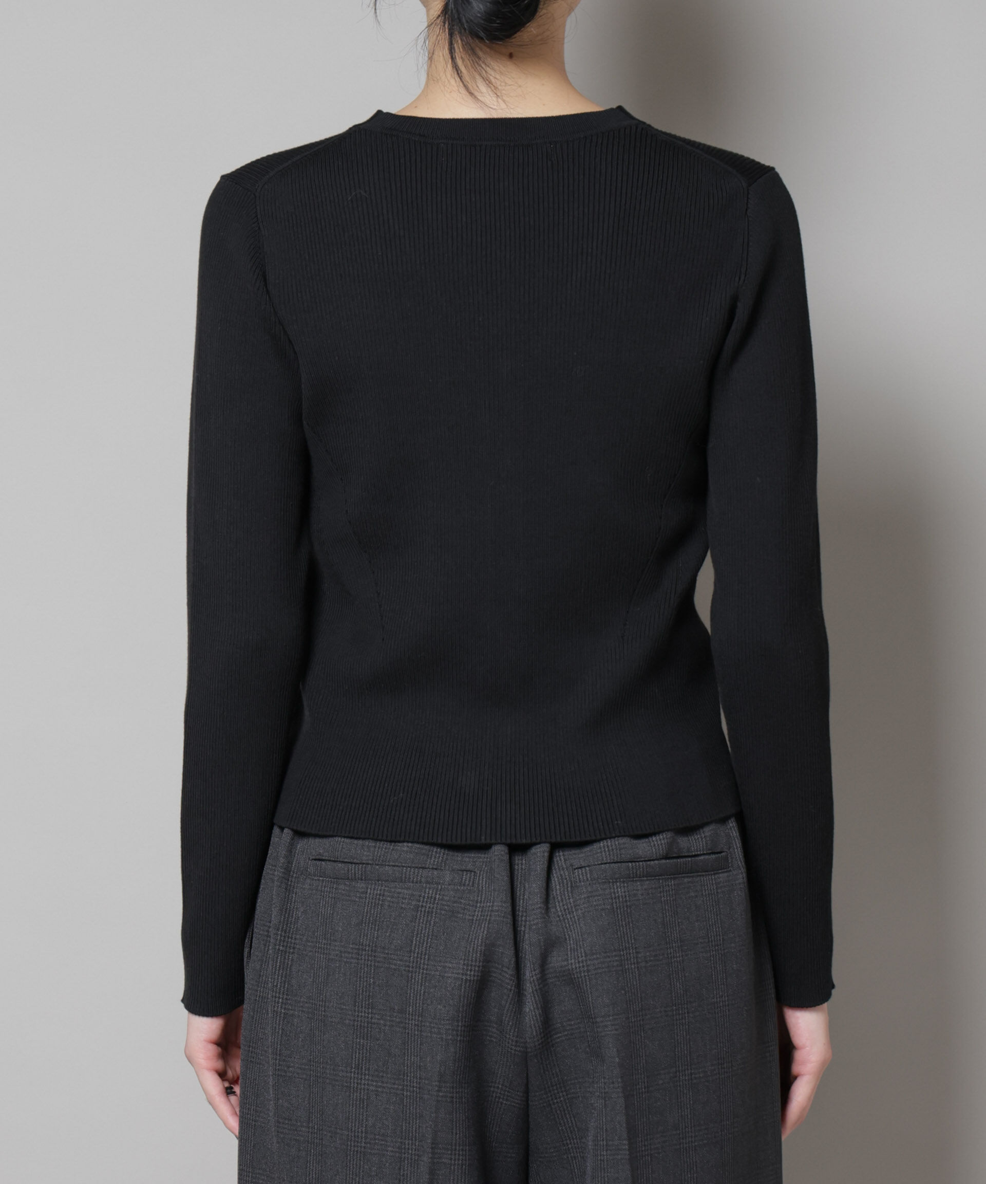 nano･universe「CICA&UVカット加工Vネックリブカーディガン」|ニット・セーター|