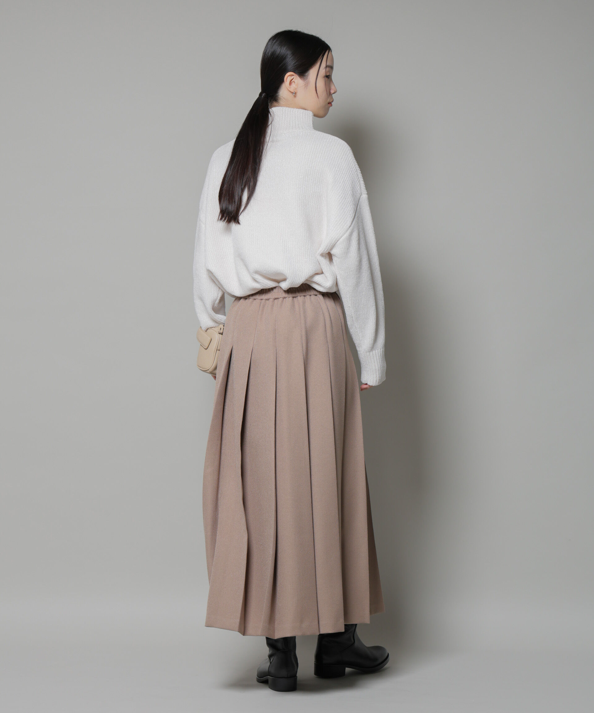 nano･universe「ベロアモールハイネックワイドニット」|ニット・セーター|