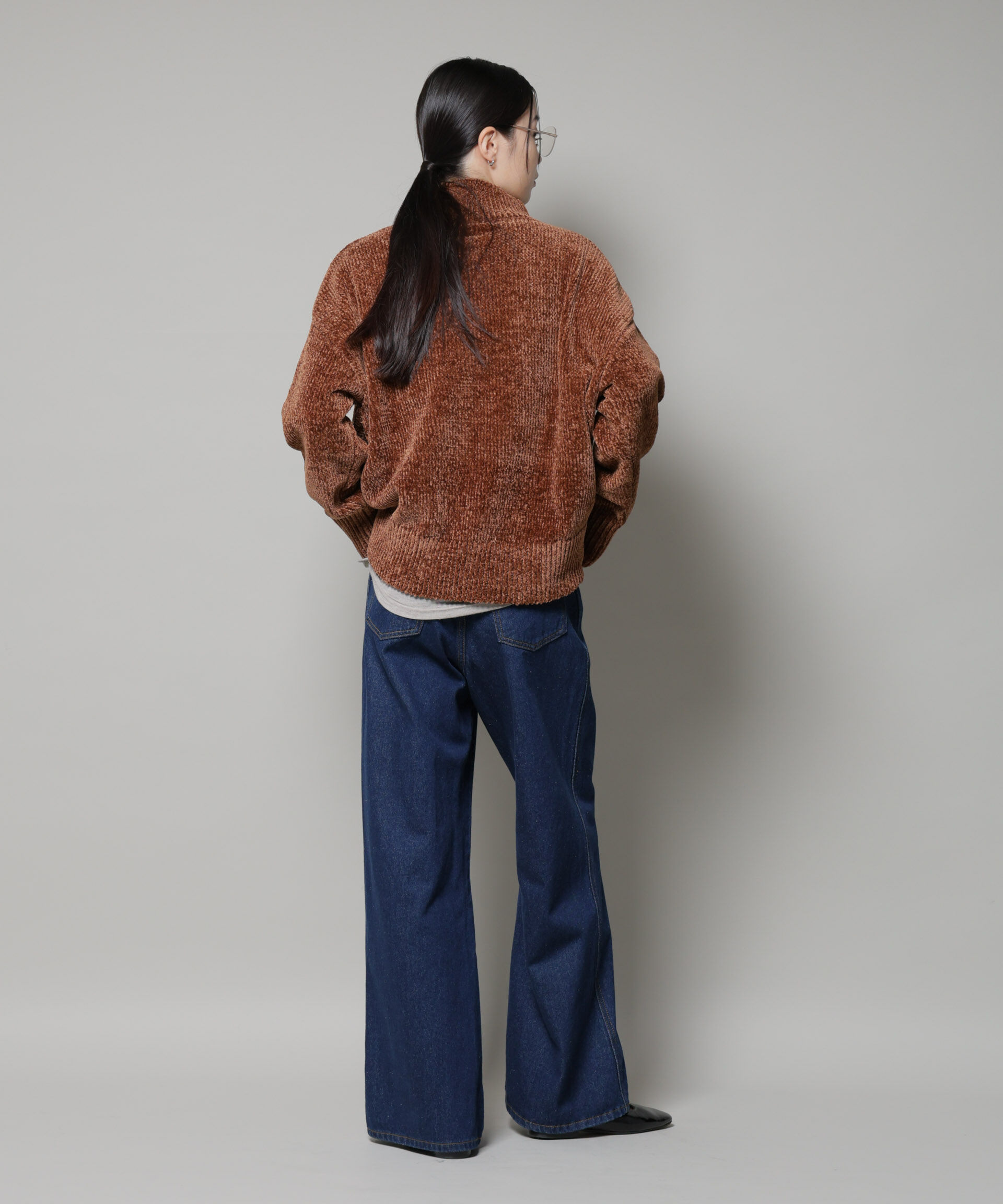 nano･universe「ベロアモールハイネックワイドニット」|ニット・セーター|
