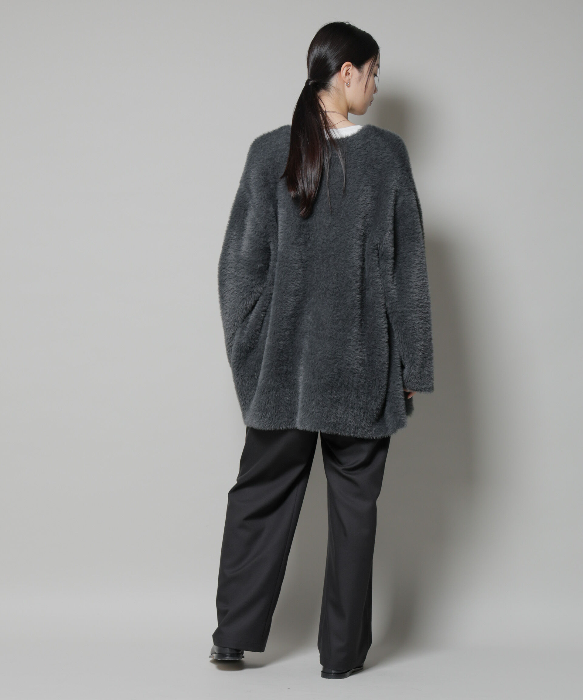 nano･universe「ウエストシャーリングゴムTRワイドパンツ」|チノ|