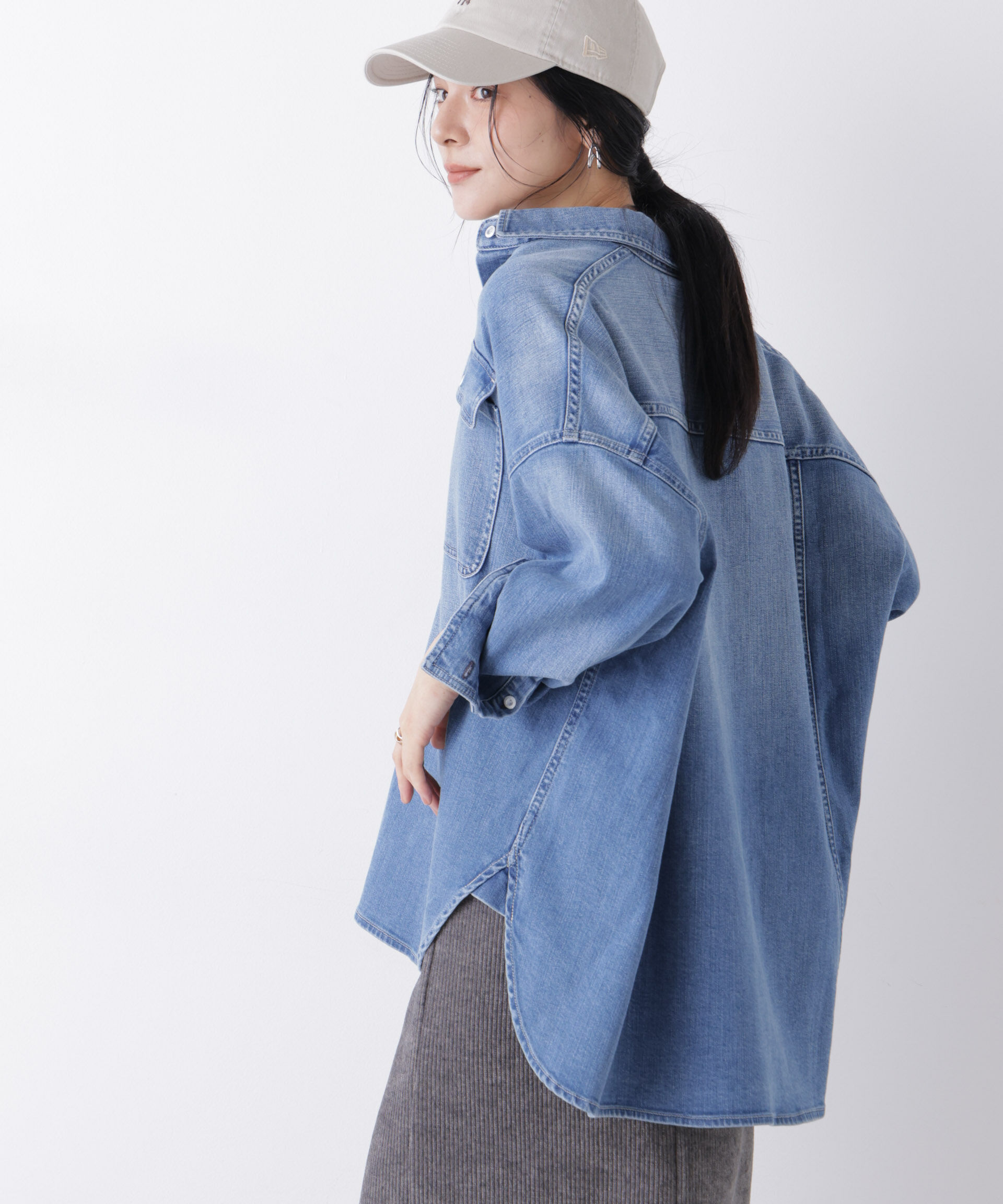 nano･universe「Healthy DENIM/別注 Almond Mid Used」|シャツ・ブラウス|