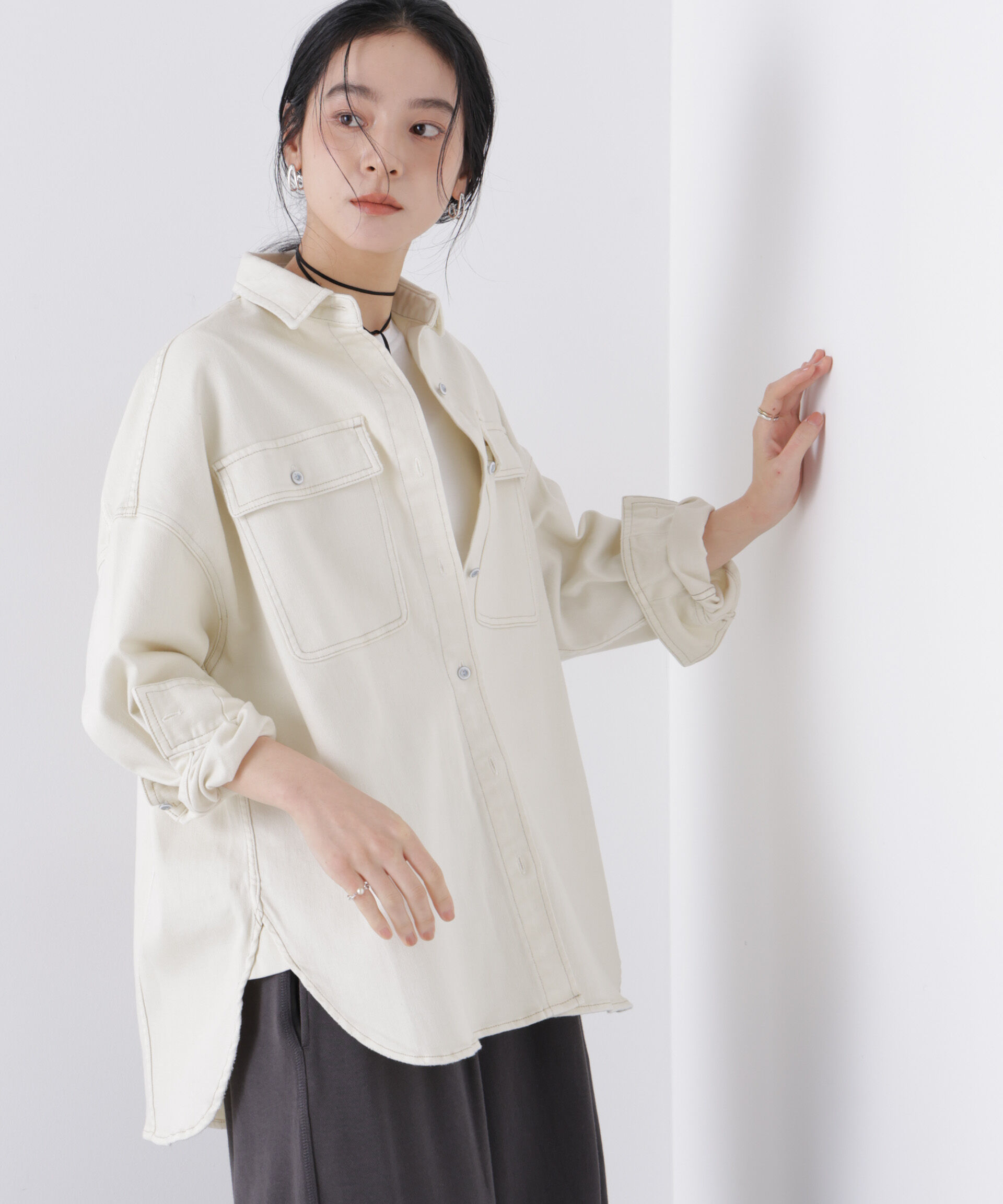 nano･universe「Healthy DENIM/別注 Almond Ecru」|シャツ・ブラウス|