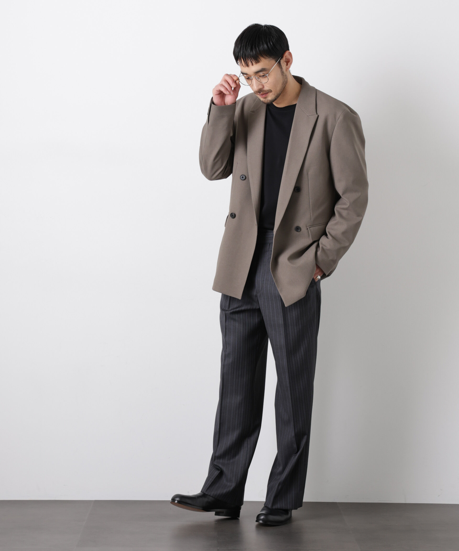 nano･universe「Reflax(R)オックスダブルブレストジャケット（セットアップ可）」|テーラードジャケット|