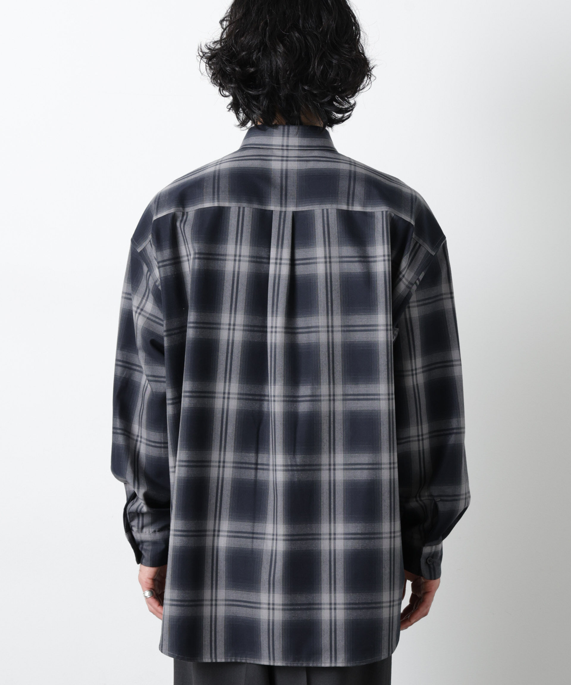 nano･universe「ビッグドレープチェックシャツ 長袖」|シャツ・ブラウス|