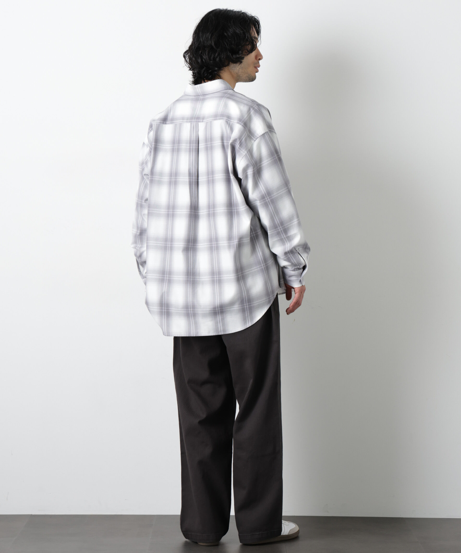 nano･universe「ビッグドレープチェックシャツ 長袖」|シャツ・ブラウス|