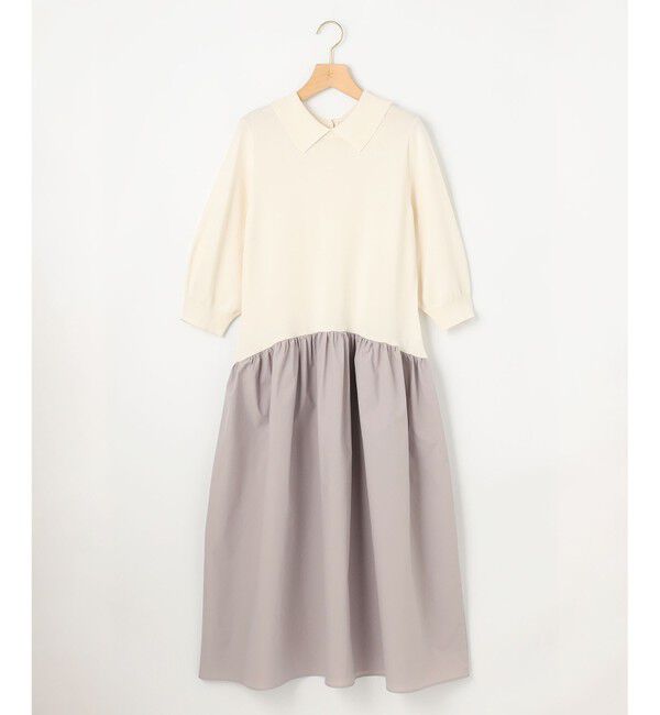 組曲「襟付きドッキング ニットワンピース」|ワンピース|