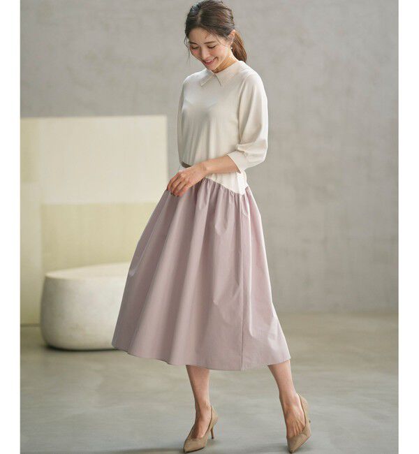 組曲「襟付きドッキング ニットワンピース」|ワンピース|