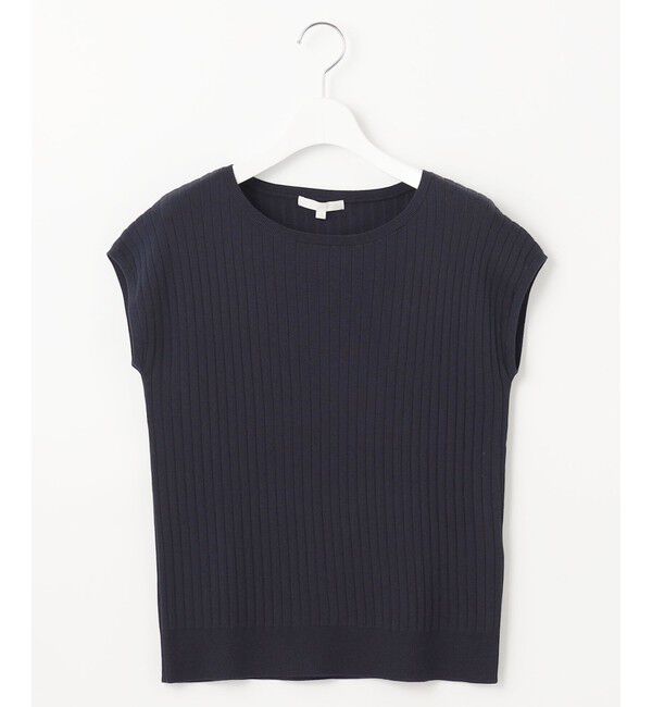 自由区「【アンサンブル対応・洗える】ハイツイストコットンアセテートフレンチスリーブ ニット」|ニット・セーター|