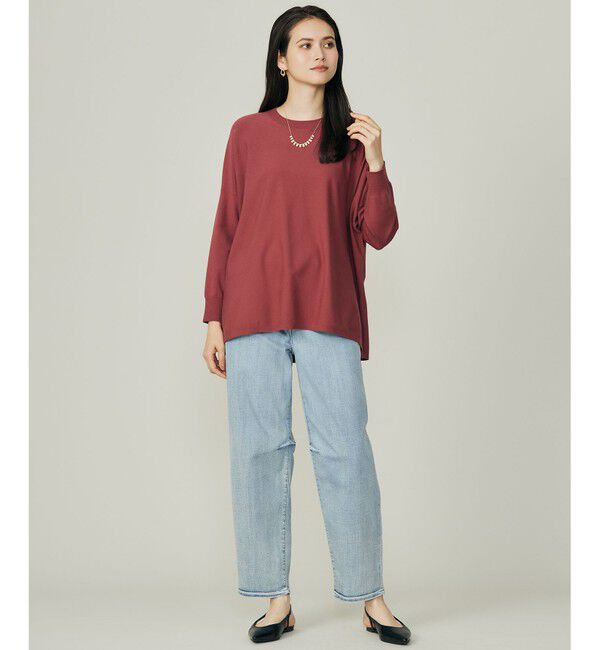 自由区「【WEB限定カラーあり】レーヨンストレッチ ニットT」|ニット・セーター|