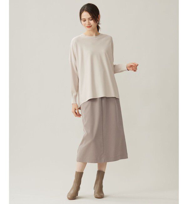 自由区「【WEB限定カラーあり】レーヨンストレッチ ニットT」|ニット・セーター|