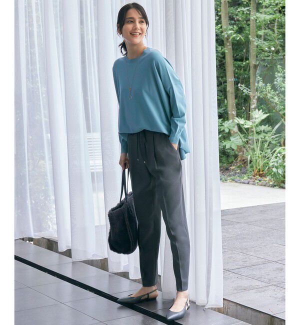 自由区「【WEB限定カラーあり】レーヨンストレッチ ニットT」|ニット・セーター|