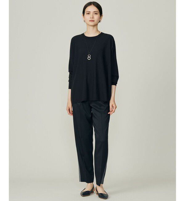 自由区「【WEB限定カラーあり】レーヨンストレッチ ニットT」|ニット・セーター|