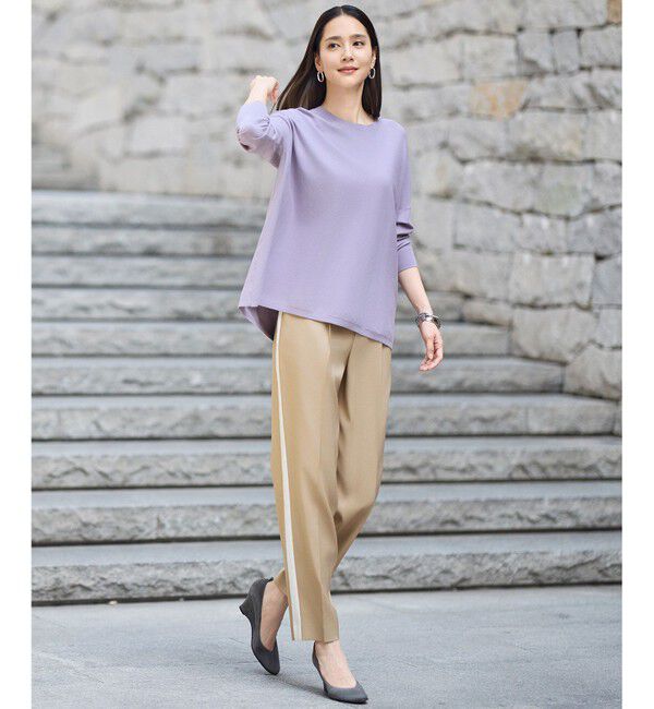 自由区「【WEB限定カラーあり】レーヨンストレッチ ニットT」|ニット・セーター|