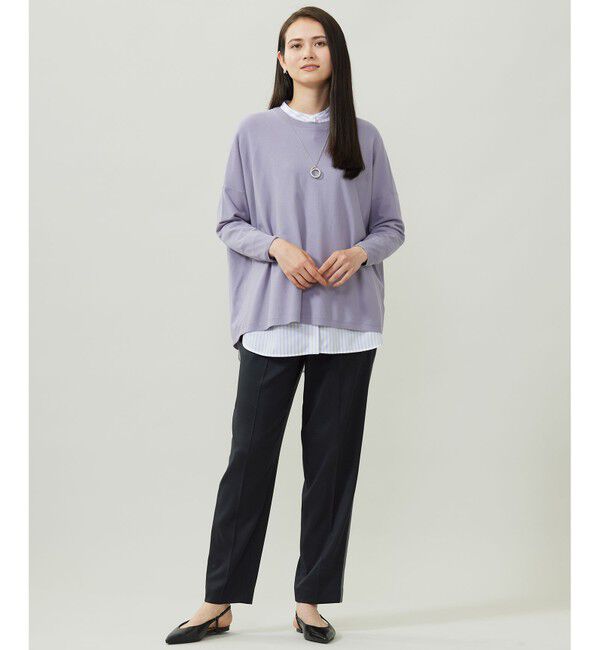 自由区「【WEB限定カラーあり】レーヨンストレッチ ニットT」|ニット・セーター|