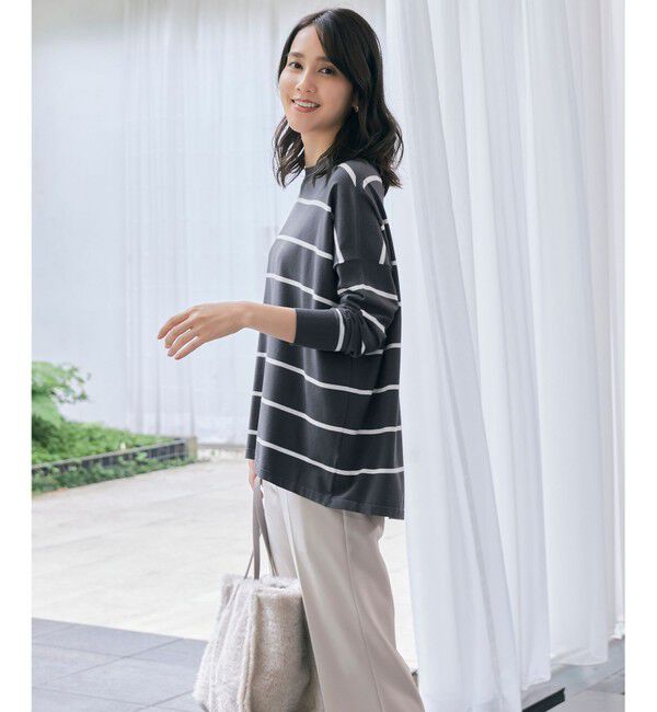 自由区「【WEB限定カラーあり】レーヨンストレッチ ニットT」|ニット・セーター|