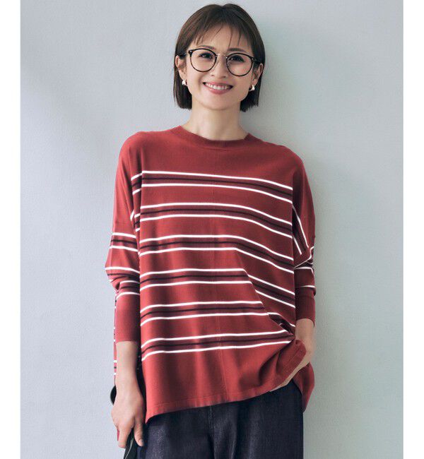 自由区「【WEB限定カラーあり】レーヨンストレッチ ニットT」|ニット・セーター|[新色]ﾛｰｽﾞ